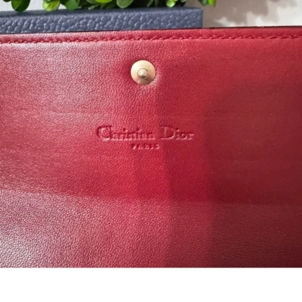 Like New Dior Trotter Bordeaux/Burgundy Patent Leather Bifold Wallet - Picture 6 of 11